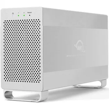 Išorinis HDD korpusas OWC Mercury Elite Pro Dual White 2× 3,5 col. SATA diskams, RAID 0/1/SPAN, USB Type‑B