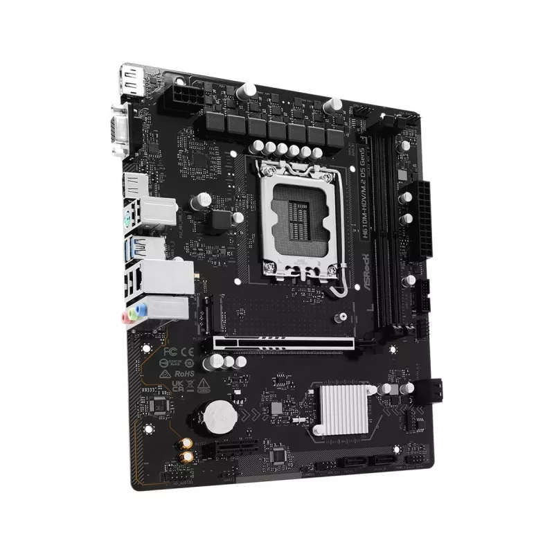 Motininė plokštė ASRock H610M-HDV/M.2 D5 Gen5 (LGA1700, mATX, DDR5, PCIe 5.0)