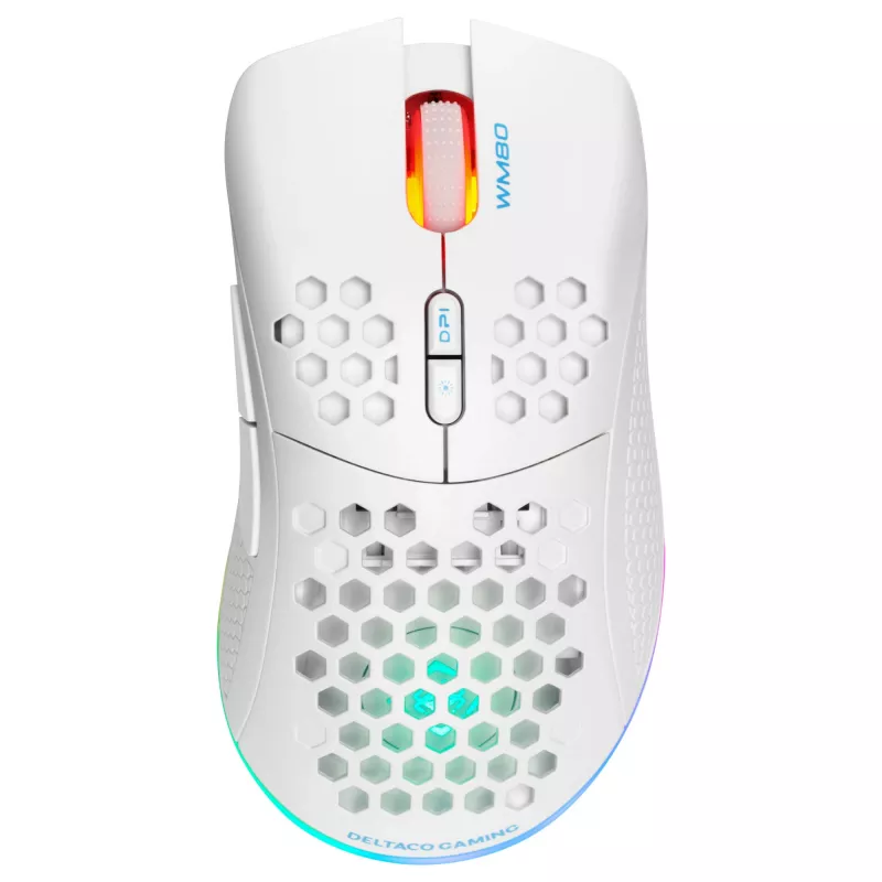 Belaidė RF pelė žaidimams Deltaco GAM-120-W, balta, USB Type-C