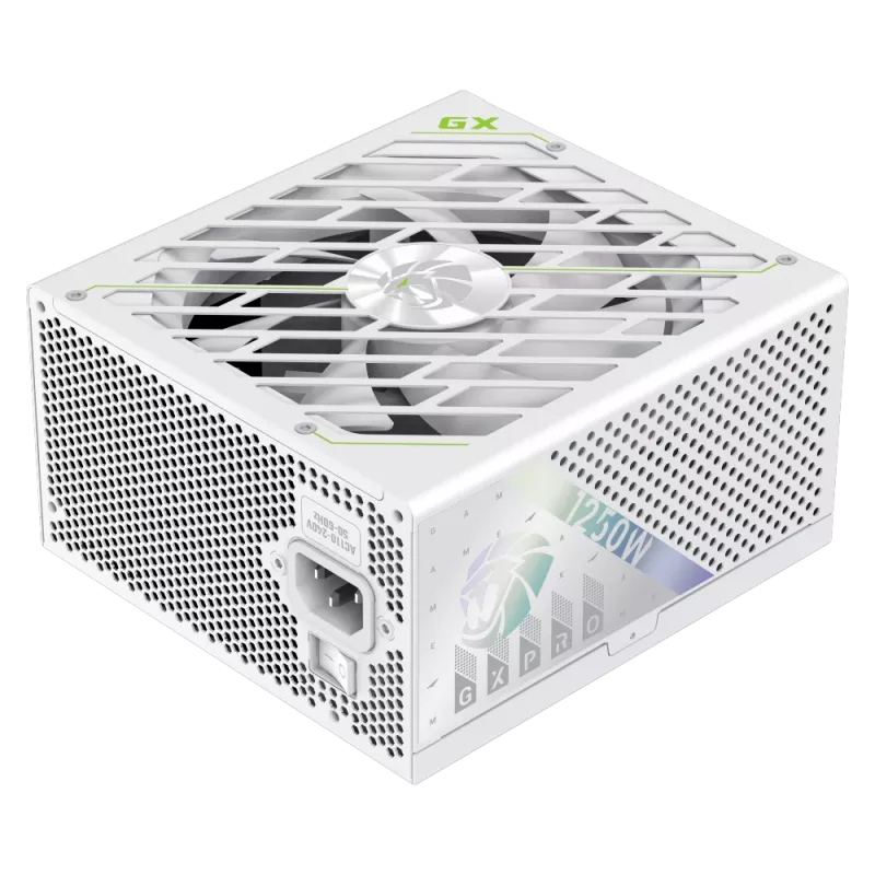 Gamemax GX PRO 1250G WH maitinimo blokas, 1250 W, 80 PLUS Gold, pilnai modulinis, baltas