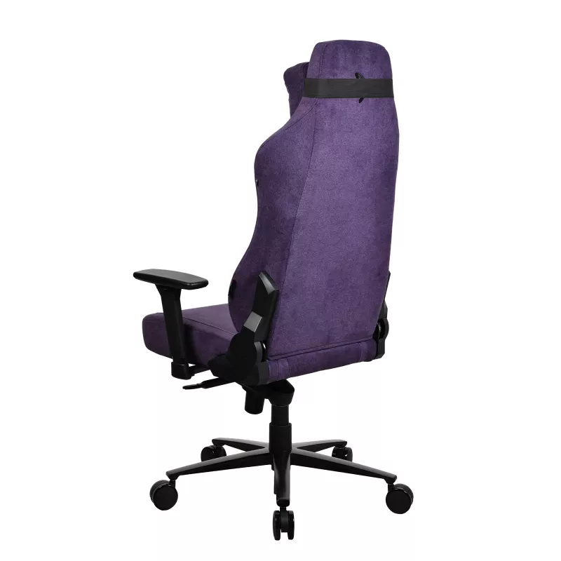 Žaidimų kėdė Arozzi Vernazza SoftFabric Violetinė – ergonomiškas dizainas, reguliuojami porankiai ir aukštis