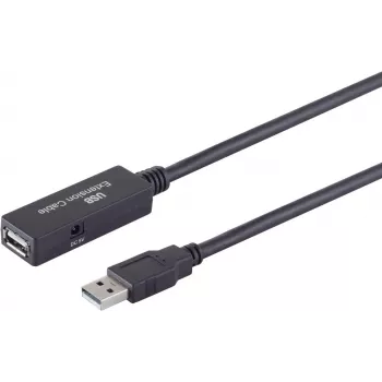 USB laidas S/CONN 13-29055 USB 2.0 5 m Juodas