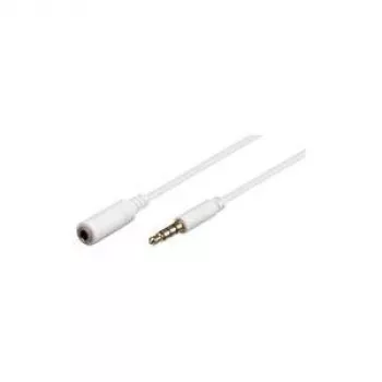 Wentronic Goobay 3,5 mm lizdo ilginimo laidas, baltas, 5 m - 3,5 mm kištukas (4 kontaktai, stereo) > 3,5 mm lizdas (4 kontaktai, stereo) (62364)