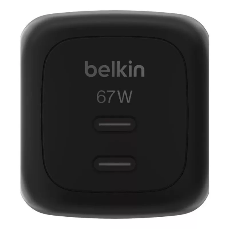 Greičio įkroviklis AC patalpoms Belkin WCH020kqBK, 2× USB-C, universali suderinamumas, apsauga nuo viršįtampių, juodas