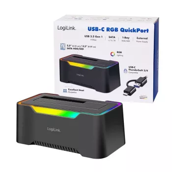 LogiLink HDD dokavimo stotelė Quickport USB 3.2 1 prievadas 2,5/3,5 SATA (QP0035)