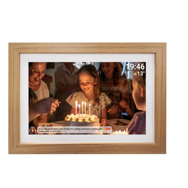 Denver PFF-1543LW skaitmeninis nuotraukų rėmelis 39,6 cm (15,6 inch) jutiklinis ekranas Wi-Fi šviesiai ruda