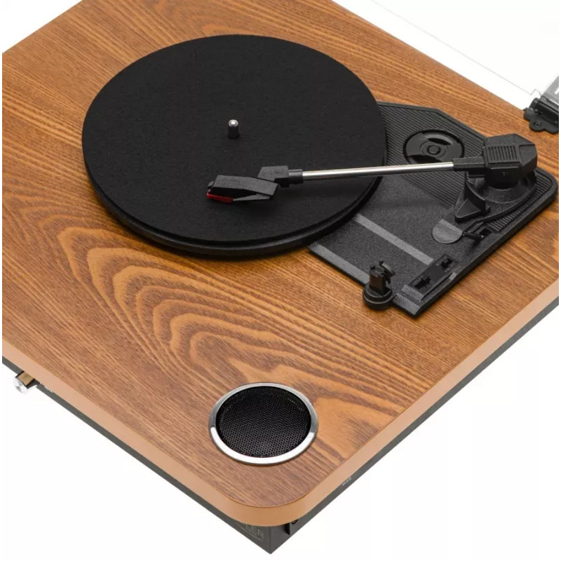 Patefono grotuvas Adler AD 1914 analoginis bėginės pavaros su USB, keramine plokštele, DC varikliu, 33 1/3 aps./min., Bluetooth 5.4, RCA išėjimais, įmontuotais garsiakalbiais
