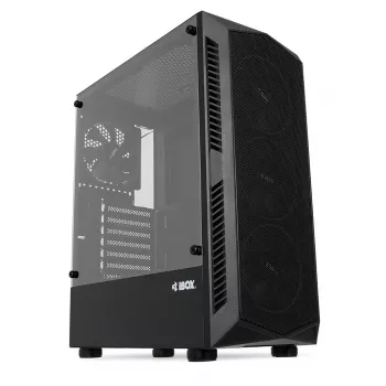 Korpusas IBOX LUPUS 27 Midi Tower ATX, grūdintas stiklas, RGB, 455×200×380 mm, palaiko ATX, GPU iki 32 cm