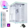 Lian Li O11 Dynamic EVO RGB PC korpuso komplektas su HydroShift II LCD-S 360TL AiO ir 3x UNI FAN SL-INF 120 Reverse Blade ventiliatoriais – Baltas