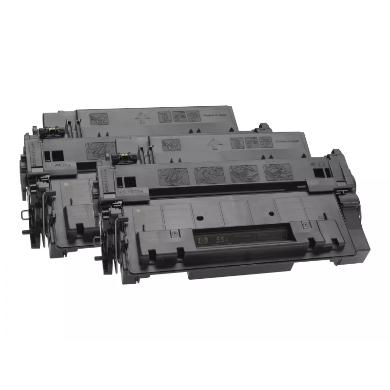 HP 55X 2 rinkinys didelės išeigos juodi originalūs LaserJet tonerių kasetės
