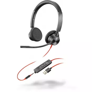 Ausinės HP POLY 3325 laidinės ant galvos, skirtos pokalbiams ir muzikai, supraauralinės, 20–20000 Hz, 130 g, USB Type-A, juodos