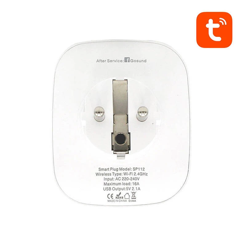 Išmanusis kištukinis lizdas WiFi Gosund SP112 2xUSB, 16A, Tuya