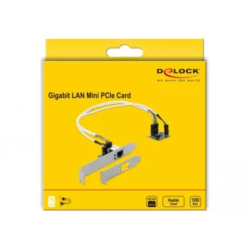 DeLOCK Mini PCIe I/O PCIe pusės dydžio 1 x Gigabit LAN Low Profile – tinklo adapteris – PCIe Half Mini Card – Gigabit Ethernet x 1 (95265)