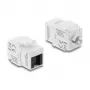 Delock 90799 Keystone modulis RJ45 į LSA Cat.6 UTP, be įrankių, su apsauginiu dangteliu, baltas/juodas