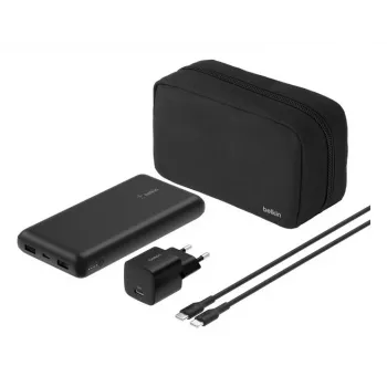 Belkin BoostCharge – Powerbank su integruotu maitinimo šaltiniu, 20000 mAh, PD, 3 išėjimo prievadai (24 pin USB-C, 2 x USB)