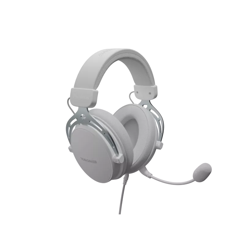 Laidinės ausinės Genesis Toron 531 White su mikrofonu, lengvos, ant ausų