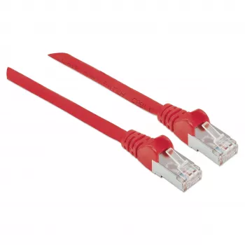 Intellinet tinklo jungiamasis laidas, Cat6, 0,5 m, raudonas, varinis, S/FTP, LSOH/LSZH, PVC, RJ45, auksuoti kontaktai, be užkliuvimų, su apsauginiu gaubteliu, viso galiojimo garantija