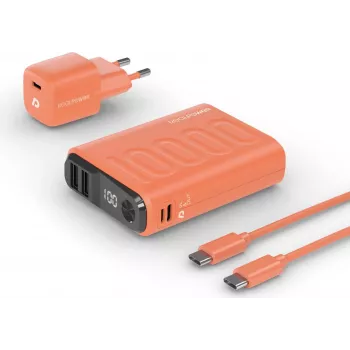RealPower PB-10000 LiPo 10000 mAh Oranžinė (390660) – Nešiojama baterija