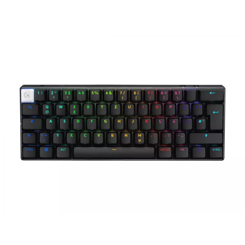Logitech G PRO X 60 klaviatūra žaidimams USB RF Wireless Bluetooth QWERTZ vokiška juoda