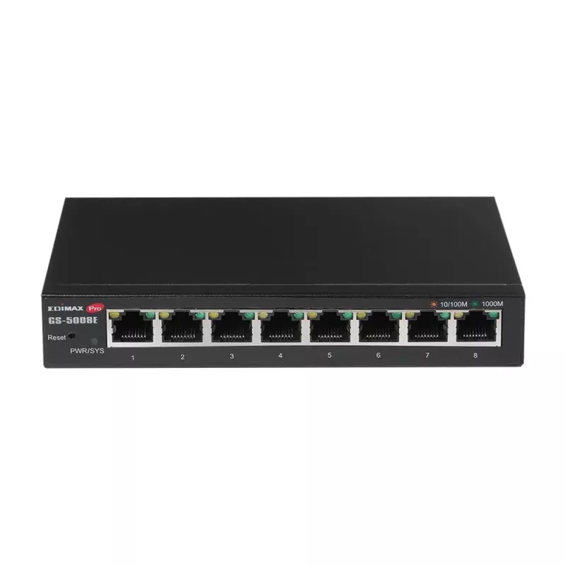 Edimax GS-5008E valdomas gigabitinio Ethernet tinklo jungiklis (10/100/1000) juodas