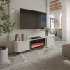 Spintelė televizoriui Cama Meble Volare 200 x 39 x 49 cm kašmyro spalvos su elektriniu židiniu