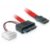 Delock SATA Slimline ALL-in-One cable - SATA-Kabel - Slimline SATA, 4-Pin interner Netzstecker (5 V)