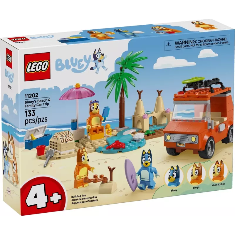 LEGO Bluey Blue Car Family Trip 11202 – konstruktorius su automobiliu ir figūrėlėmis