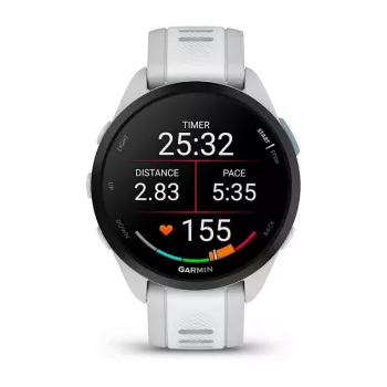 Išmanusis laikrodis GARMIN Forerunner 165 Music – GPS, 1,2 colio AMOLED, 43 mm korpusas, 11 dienų baterija, 5 ATM, 4 GB, Pilka
