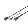 DIGITUS Octopus KVM laidas - HD-15 (M) - USB A, PS/2 (M) - 5,0 m - Juodas (DS-19233)