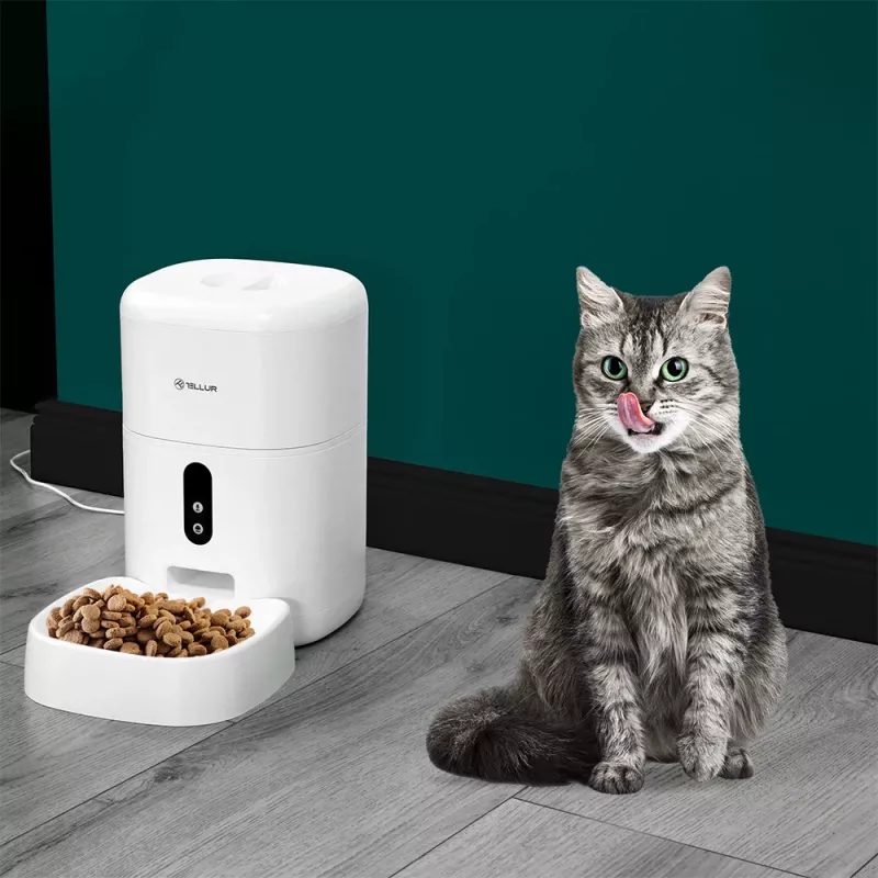 Automatinis šėrimo įrenginys gyvūnams Tellur TLL331461 su UltraHD kamera, 4 l, baltas