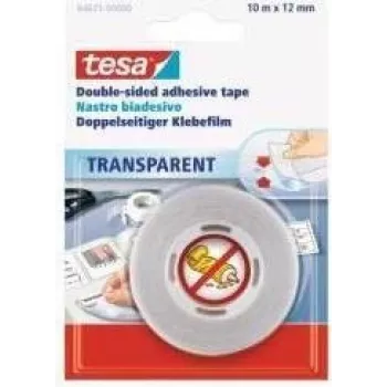 Dvipusė kanceliarinė juosta Tesa 64621-00000-04, skaidri, 10 m × 12 mm