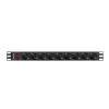 Lanberg PDU-09F-0300-BK maitinimo paskirstymo blokas, 9x F tipo lizdai, 3 m kabelis, aliumininis korpusas, 10 A