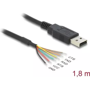 DeLOCK USB 2.0 į Serial UART LVTTL keitiklis 6 atviri laidai 3.3V 1.8m