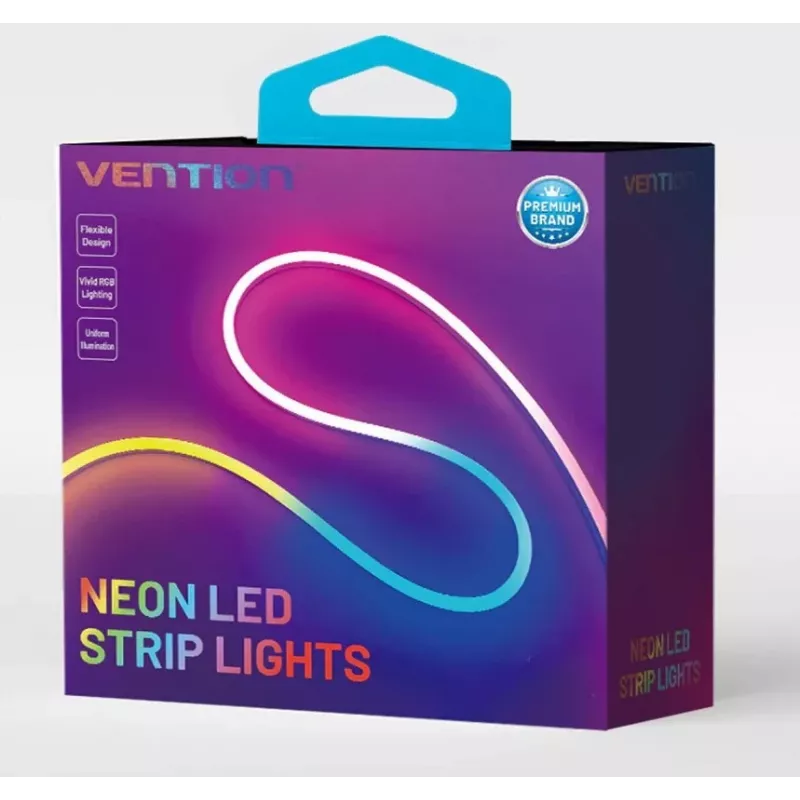 LED juostinis šviestuvas Vention PAEWH 2 m, USB maitinimas 5V, RGB su IR nuotolinio valdymo pulteliu, montavimas ant dvipusės juostos