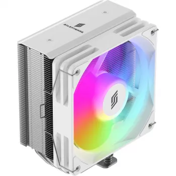 Aušintuvas CPU Silentware Bora RGB White su 120mm PWM ARGB ventiliatoriumi, 215W TDP, suderinamas su AM5 ir LGA1851