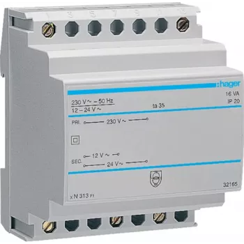 Saugos transformatorius 12V/1.33A arba 24V/0.67A ST313 (ST313)