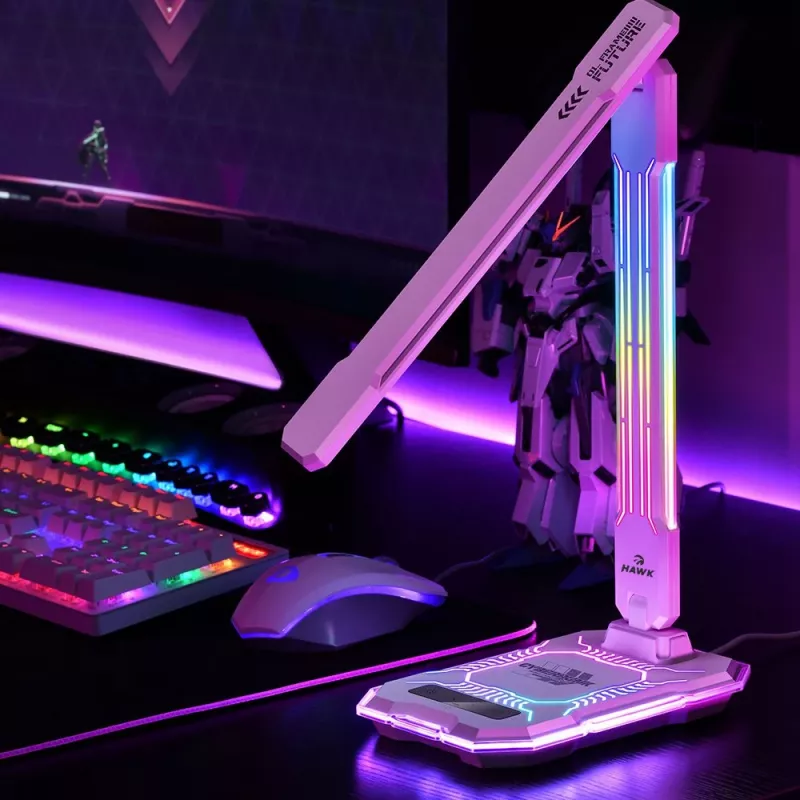 Stalinė lempa Hawk HW-LAMP04 White LED reguliuojama, balta, reguliuojama galvutė ir rankena