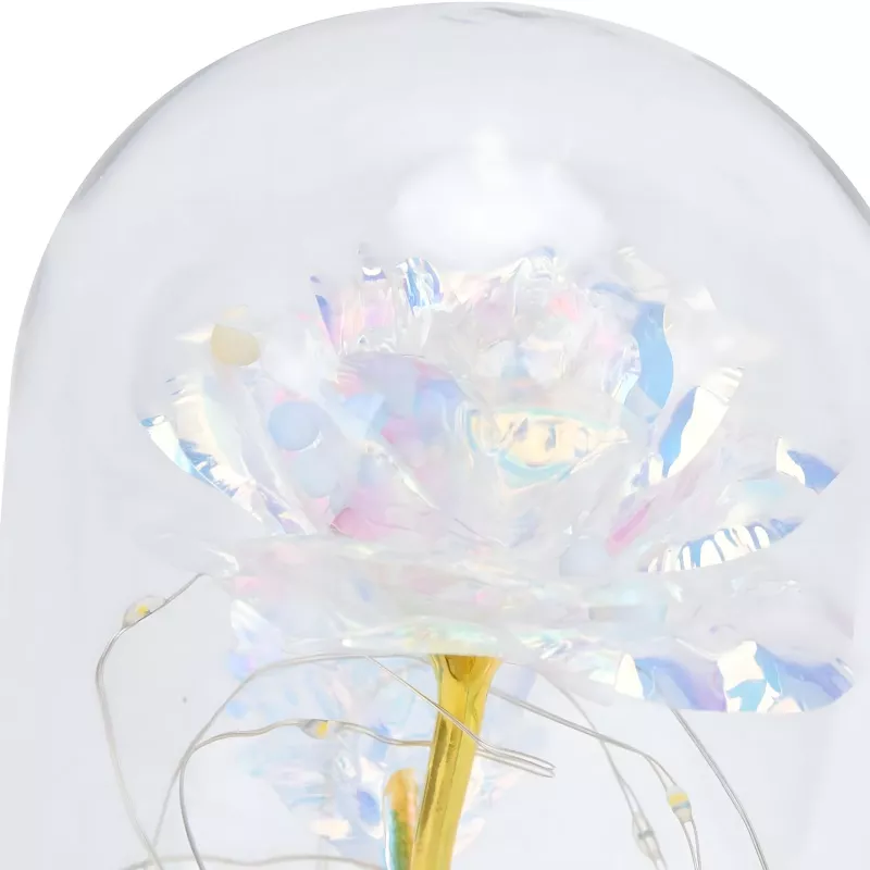 Amžina rožė stikle Extralink Home, balta LED šviesa