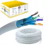 Tinklo kabelis Extralink vytos poros CAT6A FTP (F/FTP) V2 vidaus 500 m pilkas