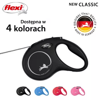 Flexi New CLASSIC 8 m Juodas šuns ištraukiamas pavadėlis