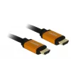 DeLOCK HDMI laidas, HDMI (M) į HDMI (M), 50 cm, triguba izoliacija, juodas, auksinis, 8K palaikymas