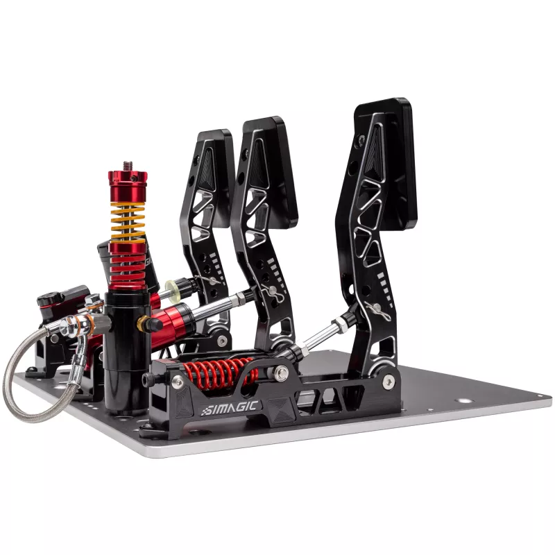 Simagic P2000 hidraulinis 3 pedalų rinkinys, 100KG Loadcell - Crimson Edition