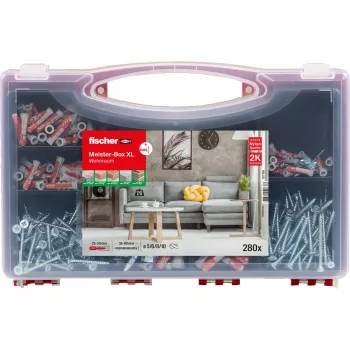 FISCHER tvirtinimo detalių rinkinys Meister-Box XL 210 vnt. – inkarų, varžtų ir kaiščių asortimentas