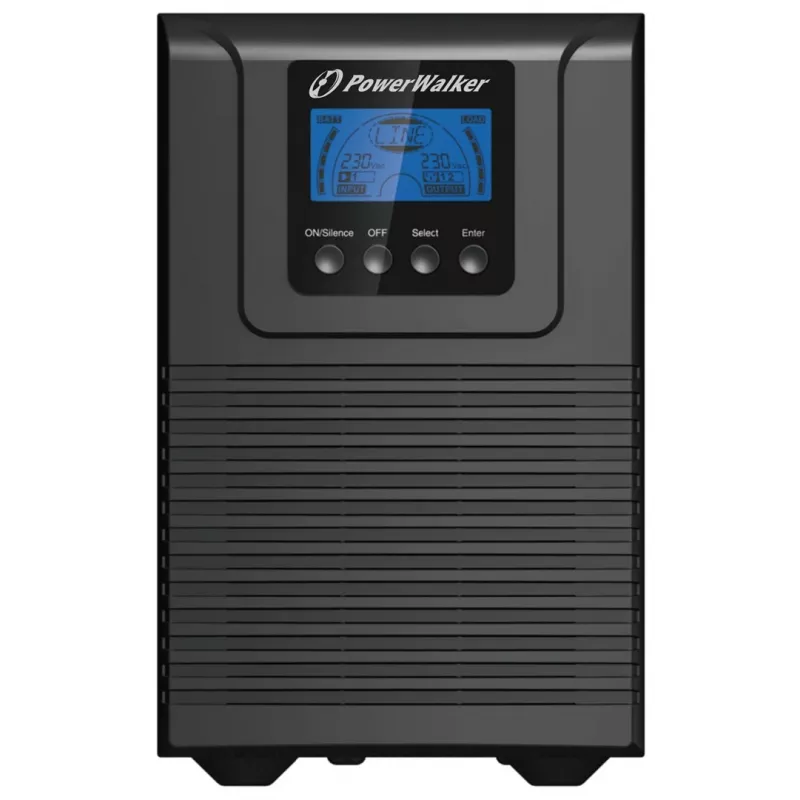 Nepertraukiamo maitinimo šaltinis PowerWalker VFI 1000 TGB — 1 kVA (900 W), dvigubo konvertavimo Online, 4× C13 lizdai, USB, RS-232, EPO