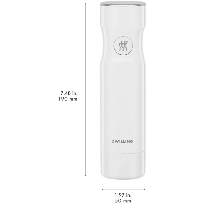 Vakuuminis siurblys ZWILLING FRESH & SAVE baltas, baterija 3,7V, MicroUSB įkrovimas, 190×50×50 mm, 330 g