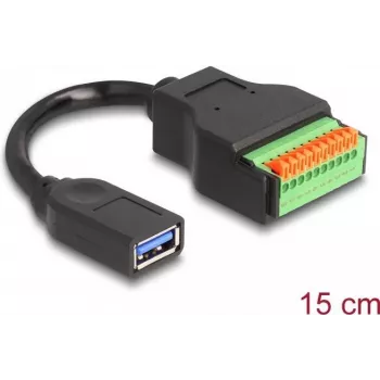 DeLOCK USB 3.2 Gen 1 laidas, USB Type-A lizdas į terminalų bloką, 15 cm