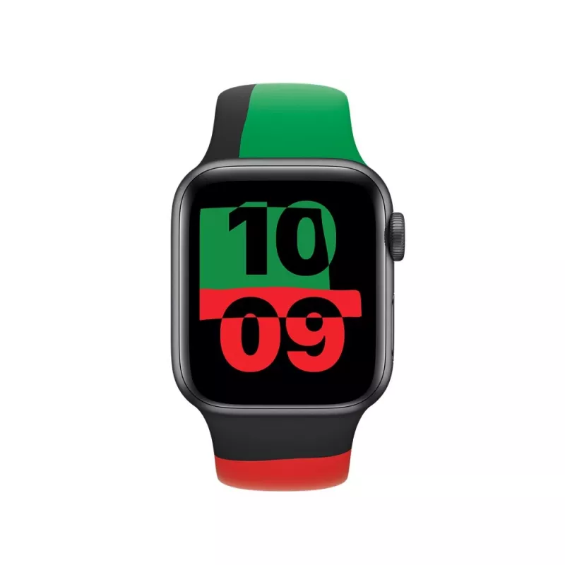 Apple 40mm Black Unity Sport Dirželis M/L Juoda Žalia Raudona
