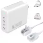 Vidinis kintamosios srovės greitasis įkroviklis 4smarts 545200 — 200 W, 4× USB-C, 100–240 V, 1,5 m laidas, baltas