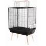 Paukščių narvas ZOLUX Neo Jili H80 Black – metalinis/plastikinis 78×48×81 cm su 2 stalčiais