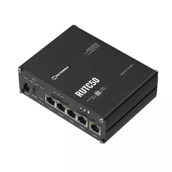 Teltonika RUTC50 belaidis maršrutizatorius Gigabit Ethernet dviejų juostų (2,4 GHz / 5 GHz) 5G juodas
